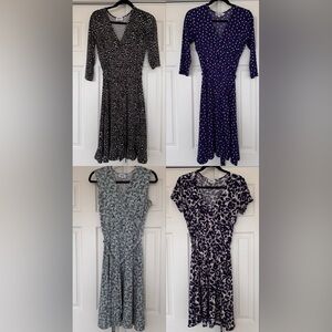 EUC Leota Sz Small Bundle of 4 Faux Wrap Dresses